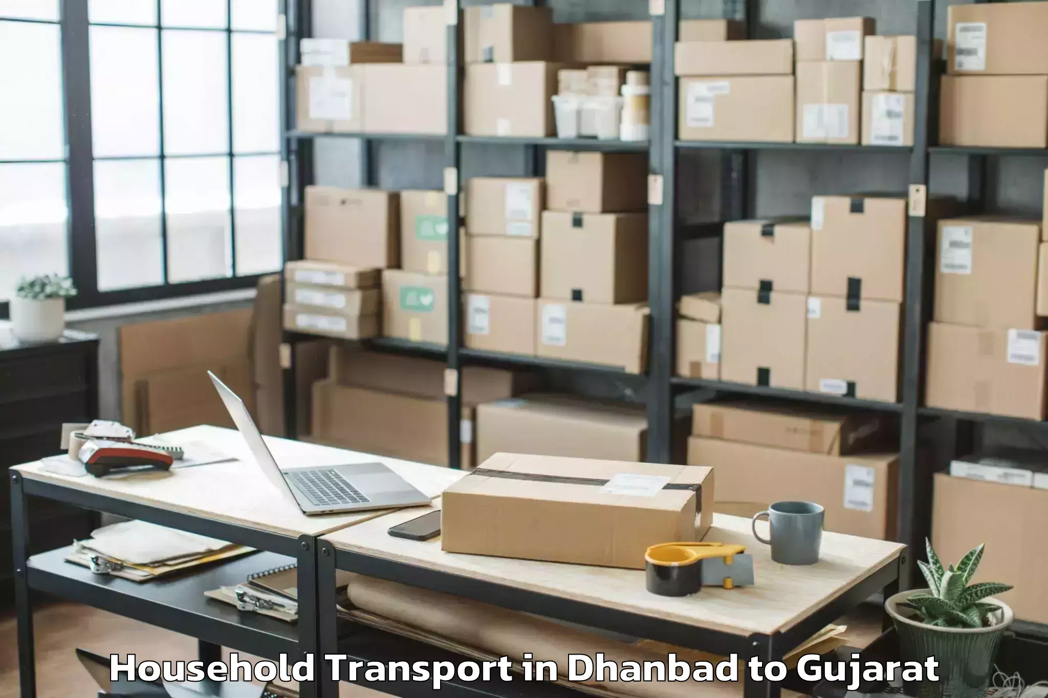 Top Dhanbad to Balasinor Household Transport Available